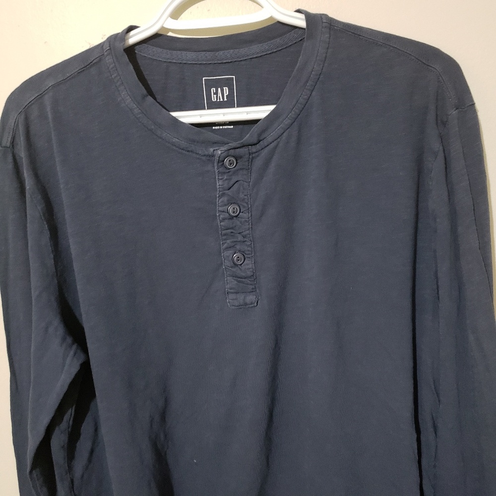 Gap long sleeve blue button shirt - Picture 3 of 6